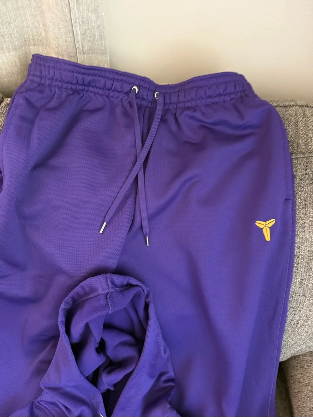 New Nike Kobe “black Mamba” Purple and Yellow Hoodie and Sweatpants Set Sz L